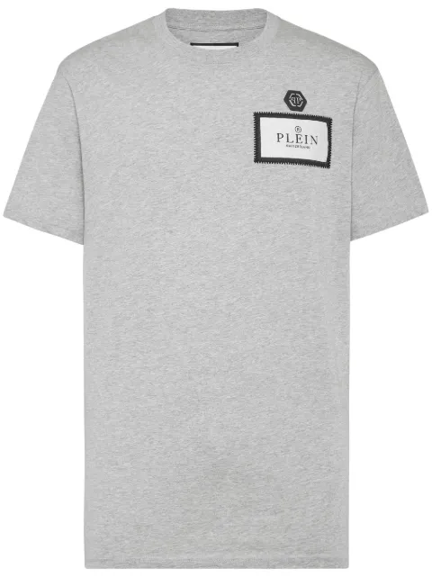 Philipp Plein logo-patch T-shirt Grey SAECMTK8133PJY002N