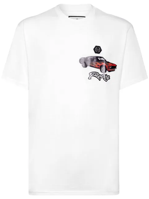 Philipp Plein Cars Racing T-shirt White SAECMTK8074PJY002N