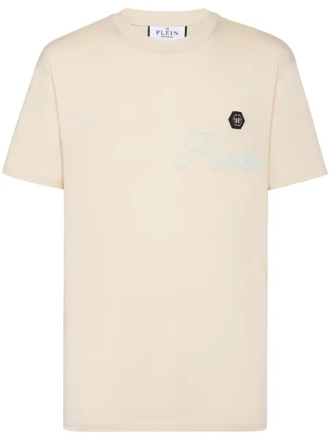 Philipp Plein round-neck jersey T-shirt Neutrals SAECMTK8063PJY002N