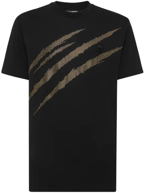 Plein Sport scratch-print t-shirt Black SAECMTK8008STE001N