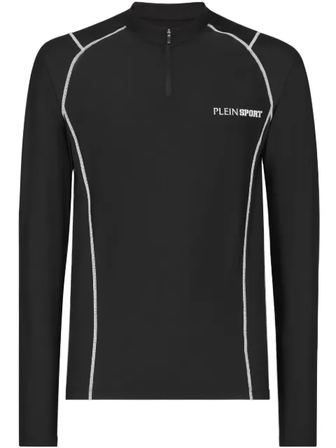Plein Sport contrast-stitch long-sleeve T-shirt Black SAECMTK7995STE003N