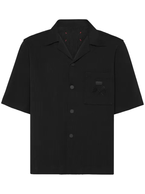 Philipp Plein ribbed bowling shirt Black SAECMRP2349PTE004N