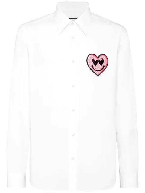 Philipp Plein heart-patch shirt White SAECMRP2341PTE004N