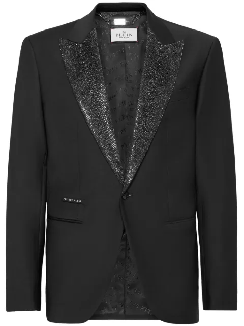 Philipp Plein rhinestone-embellished blazer Black SAECMRF1933PTE076N