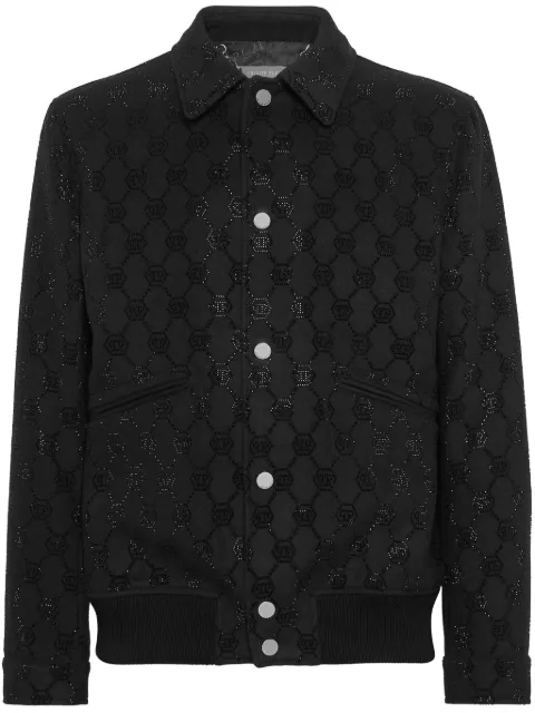 Philipp Plein Monogram bomber jacket Black SAECMRB2727PTE076N