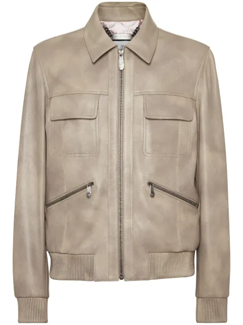 Philipp Plein Coster bomber jacket Neutrals SAECMLB1932PLE010N
