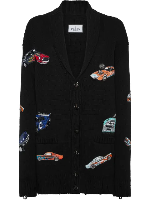 Philipp Plein car-intarsia cardigan Black SAECMKQ0076PKN002N