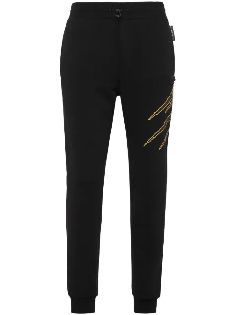 Plein Sport scratch-print track pants Black SAECMJT2490STE001N