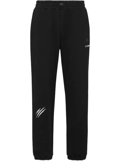 Plein Sport scratch-print track pants Black SAECMJT2474STE001N