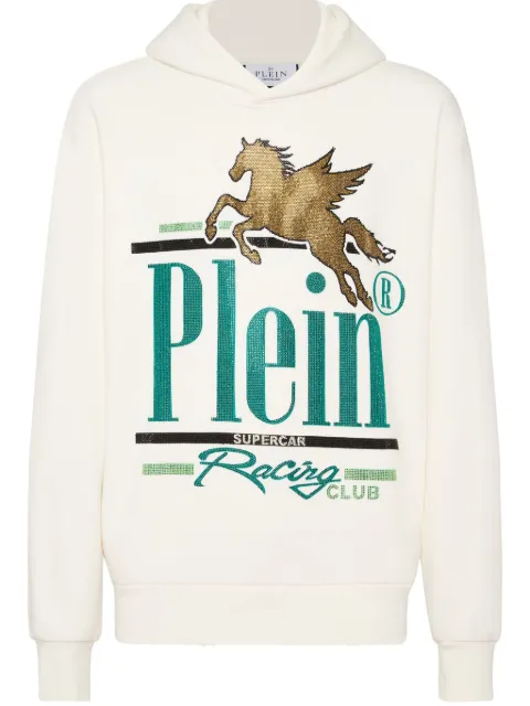 Philipp Plein Racing Club hoodie Neutrals SAECMJB3609PTE003N