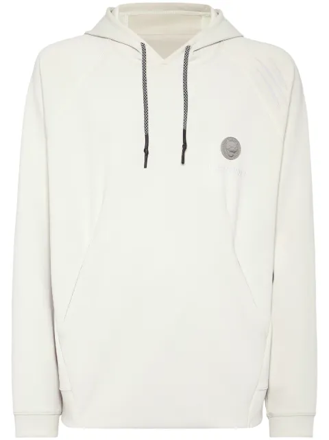 Plein Sport logo-patch hoodie Grey SAECMJB3582STE003N