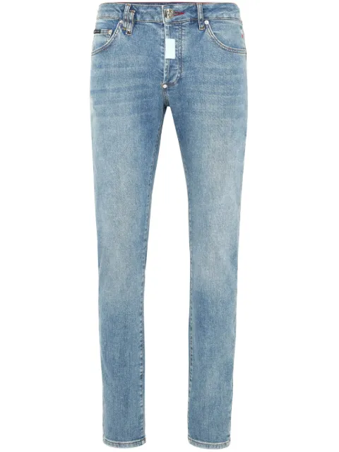 Philipp Plein Hexagon-appliqué jeans Blue SAECMDT4011PDE004N