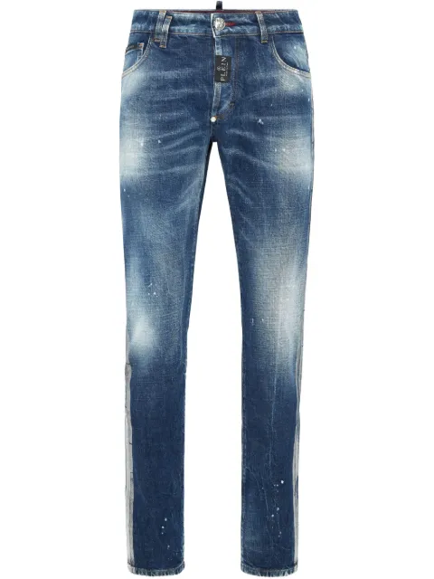Philipp Plein Paisley Bandana super-straight jeans Blue SAECMDT3972PDE004N