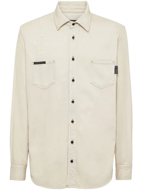 Philipp Plein denim shirt Neutrals SAECMDP0244PDE004N