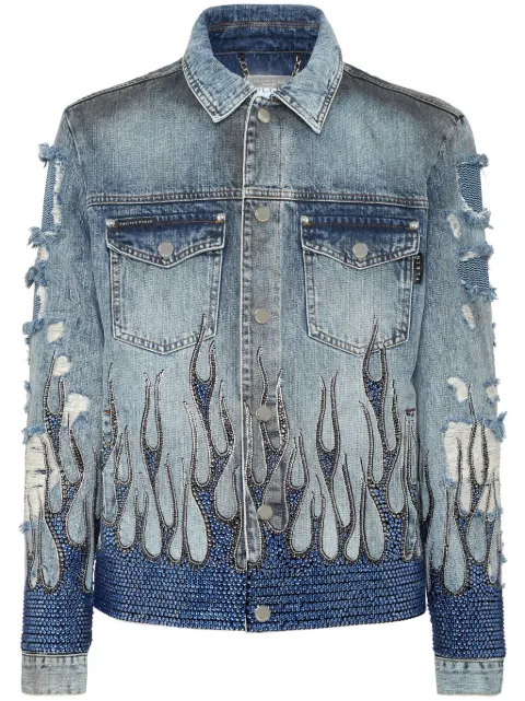 Philipp Plein Strass Flame jacket Grey SAECMDB0662PDE004N