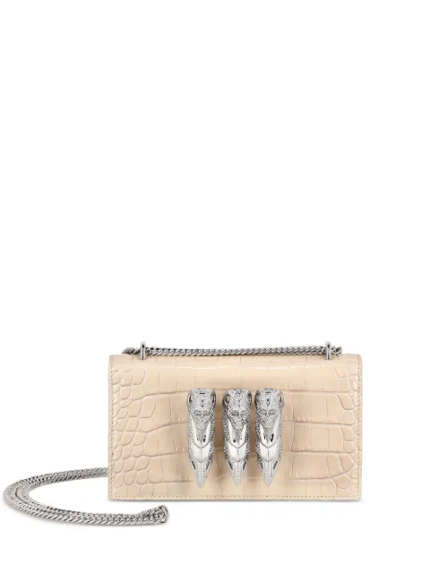 Philipp Plein Croco-printed leather mini bag Blue SAEAWBA2056PLE010N