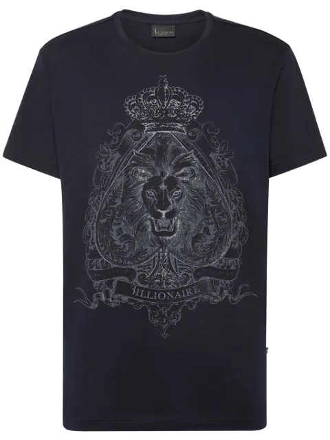 Billionaire logo-print T-shirt Blue BAECMTK8186BTE014N