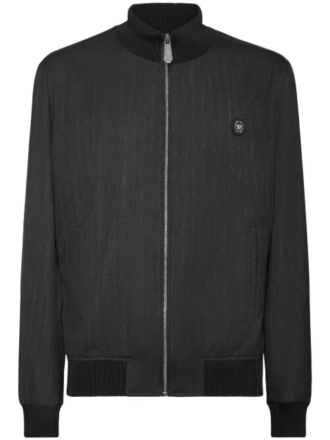 Philipp Plein wool bomber jacket Black SAECMRB2746PTE076N