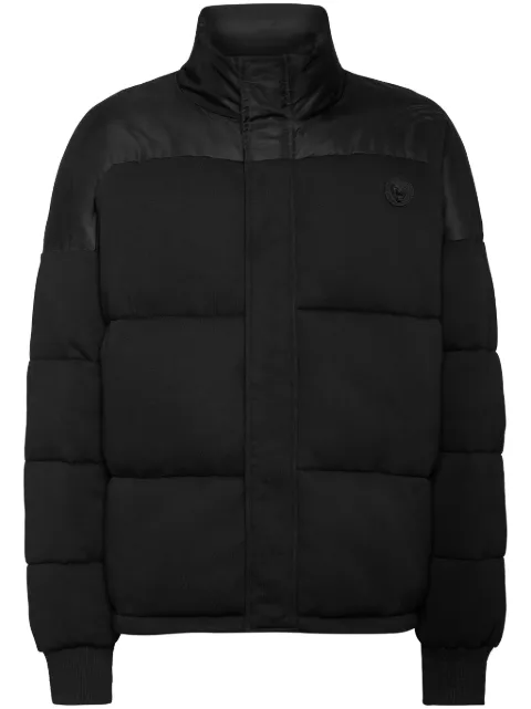 Plein Sport panelled puffer jacket Black SAECMRB2688STE003N