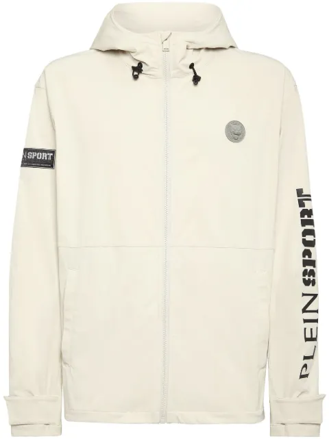 Plein Sport logo-print windbreaker jacket Grey SAECMRB2677SNY003N
