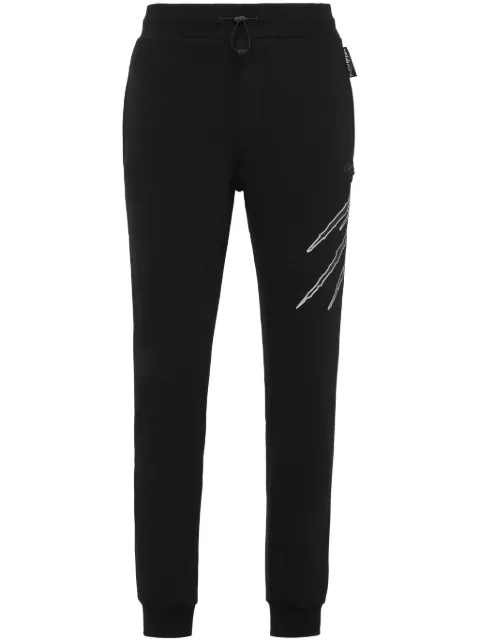 Plein Sport graphic-print track pants Black SAECMJT2490STE001N