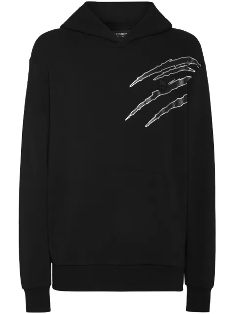 Plein Sport graphic-print hoodie Black SAECMJB3588STE001N