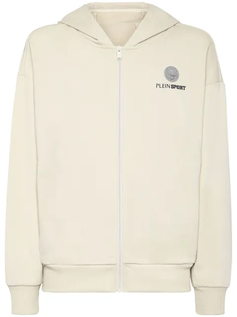 Plein Sport logo-print hoodie Grey SAECMJB3579STE001N