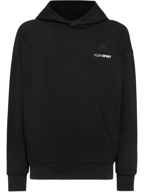 Plein Sport logo-print hoodie Black SAECMJB3578STE001N