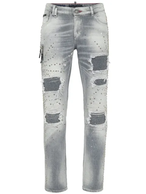 Philipp Plein studded jeans Grey SAECMDT4038PDE004N