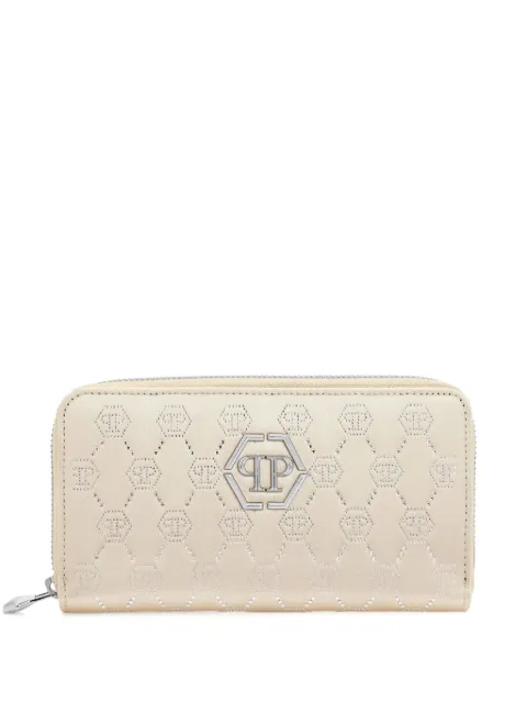 Philipp Plein crystal-embellished wallet Neutrals SAEAWWE0014PTE028N