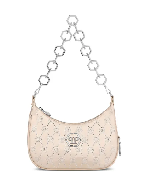 Philipp Plein rhinestone-embellished monogram shoulder bag Neutrals SAEAWBA2074PTE028N