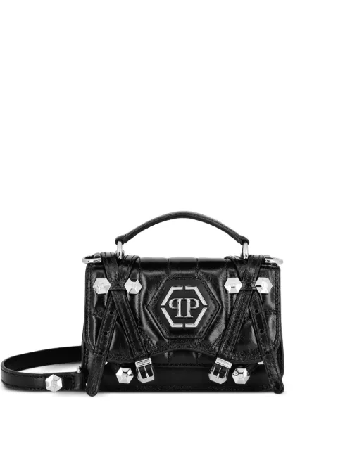 Philipp Plein small Hexagon leather tote bag Black SAEAWBA2066PLE010N