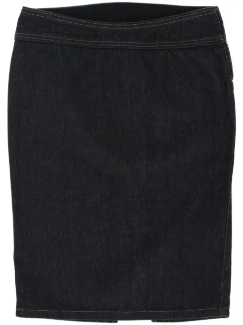 Gianfranco Ferré Pre-Owned 2000s rear slit denim skirt Blue GFFE250LA