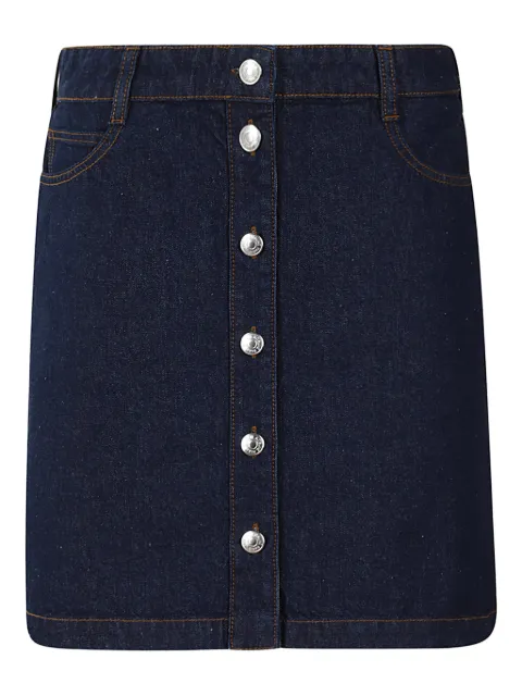 Maison Kitsuné button-up denim mini skirt Blue NW01508WW0081