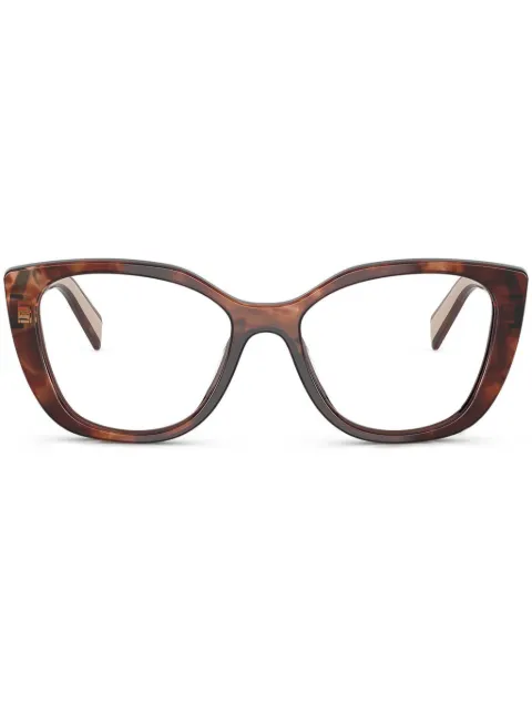 Prada Eyewear geometric-frame glasses Brown PRB04V07R1O1