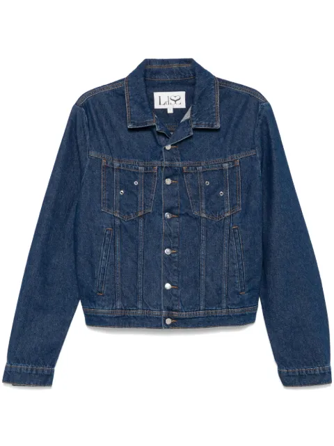 Ludovic de Saint Sernin Self Portrait-print denim jacket Blue AW24JK004UDEN0003