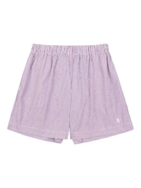 Sporty & Rich striped poplin shorts Purple SH009S409SP