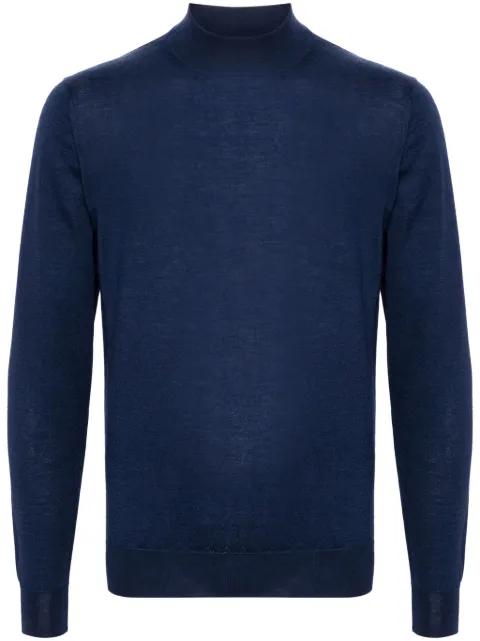 Fedeli mock neck jumper Blue 7UI07090
