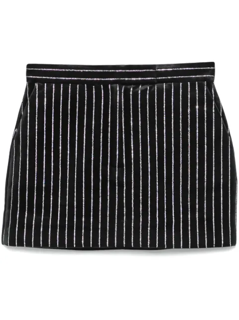Alex Perry crystal-embellished velvet mini skirt Black S0163FW24