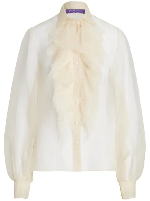 Ralph Lauren Collection organza long-sleeve shirt Neutrals 290933679001