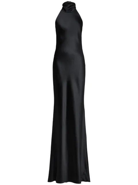 Ralph Lauren Collection satin-finish sleeveless gown Black 290955047001