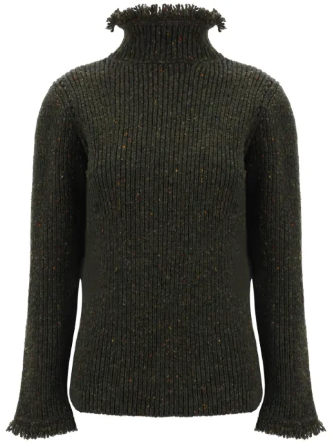 Burberry fringed-edge sweater Green 8098792