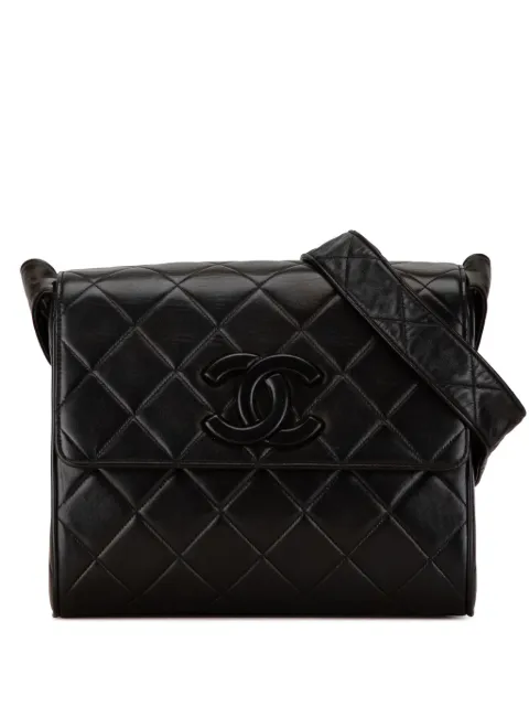 CHANEL Pre-Owned 1994-1996 CC Quilted Lambskin Flap crossbody bag Black QLVQT8OYQO99IGWX