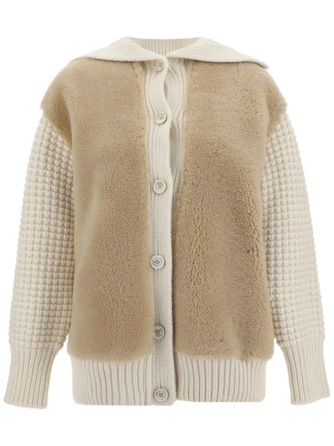 Fabiana Filippi shearling cardigan Neutrals PLD224F230L091