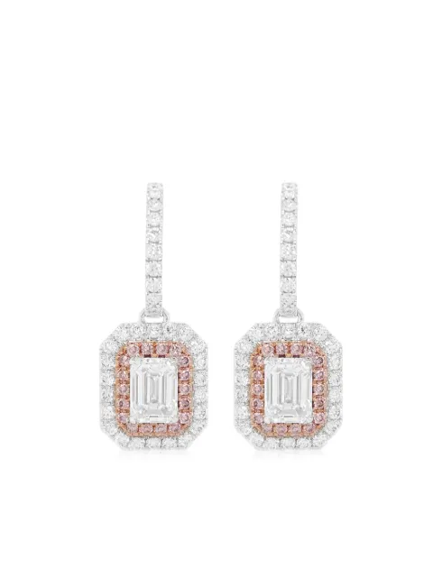 HYT Jewelry 18kt white gold diamond drop earrings Silver E242HR