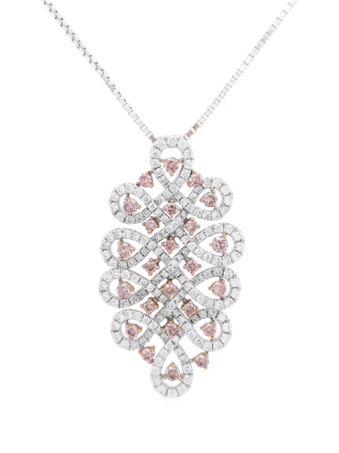 HYT Jewelry 18kt pink gold platinum necklace Silver P74HR1