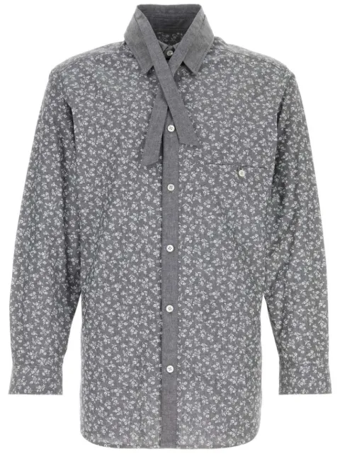 Yohji Yamamoto floral-print cotton shirt Grey HOB70526