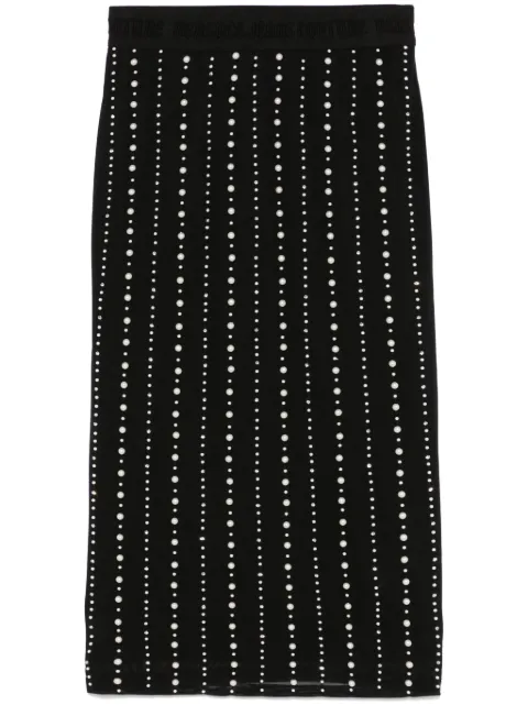 Versace Jeans Couture pearl-embellished midi skirt Black AW24M77HAEI06CJM01
