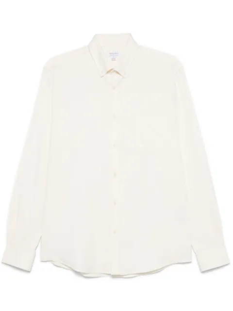 Sunspel flannel button-up shirt Neutrals MSHT2063