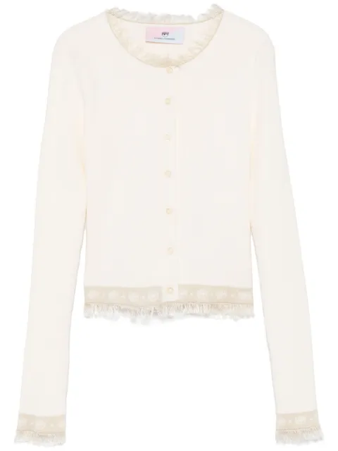 Chiara Ferragni Eyelike-intarsia cardigan White 77CBFN03CMN72